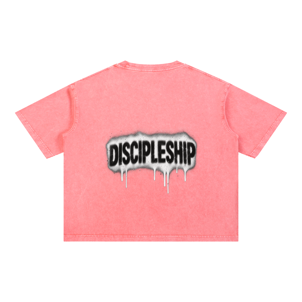 Discipleship Drip Mineral Wash Boxy Cotton T-Shirt