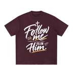 Follow me Heavyweight Vintage Washed Frayed T-Shirt