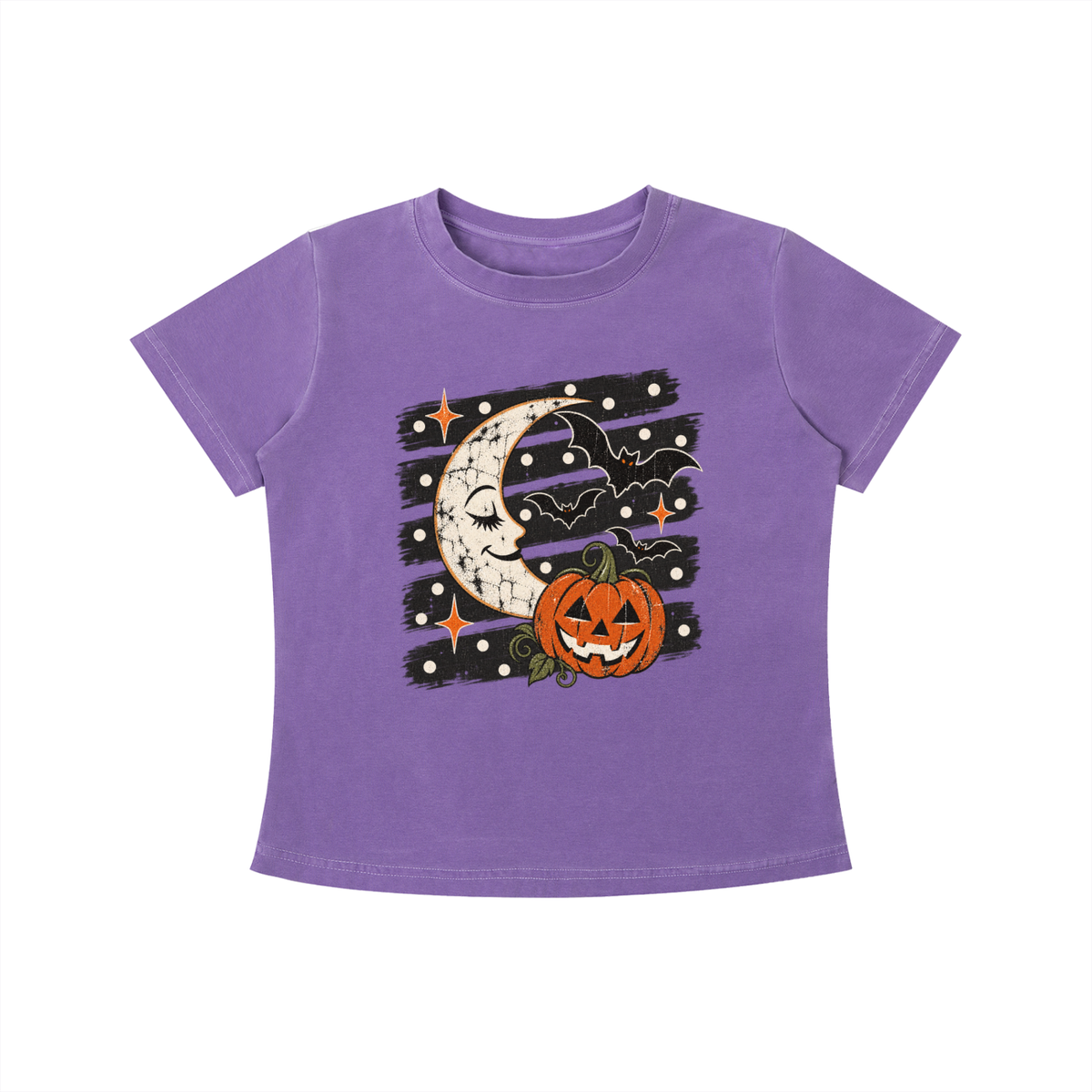 Halloween Moon Vintage Wash Slim Fit T-shirt