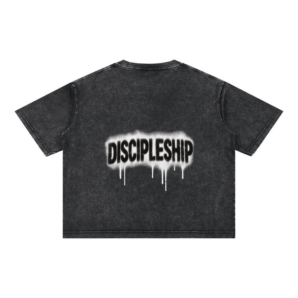 Discipleship Drip Mineral Wash Boxy Cotton T-Shirt