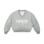 Country Girl Women’s Crop V-Neck Sweatshirt