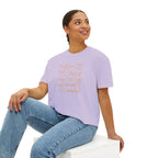 Women's Boxy Tee — "Fall for Jesus He Never Leaves" Faith Graphic Tee