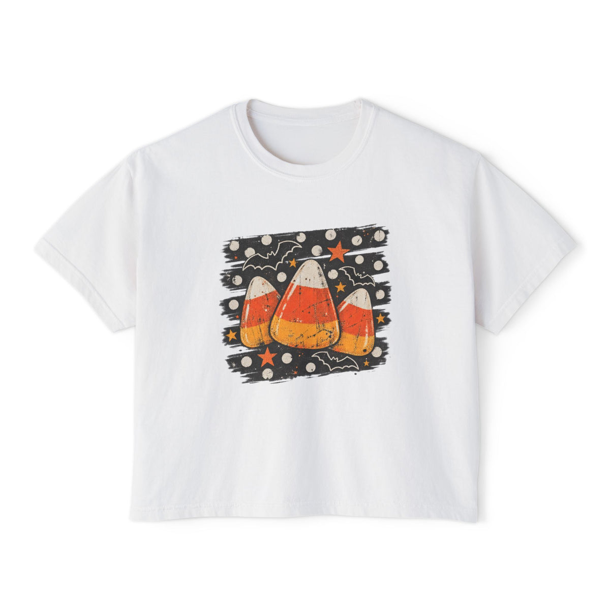 Vintage Candy Corn Halloween Graphic Women's Boxy Tee