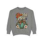 Boo-tiful Mess Sweatshirt – Teal Pumpkin with Leopard Bow & Daisies