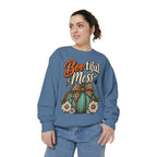 Boo-tiful Mess Sweatshirt – Teal Pumpkin with Leopard Bow & Daisies