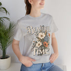 Beautiful In Its Time Floral Tee – Inspirational Vintage Flower Graphic T-Shirt