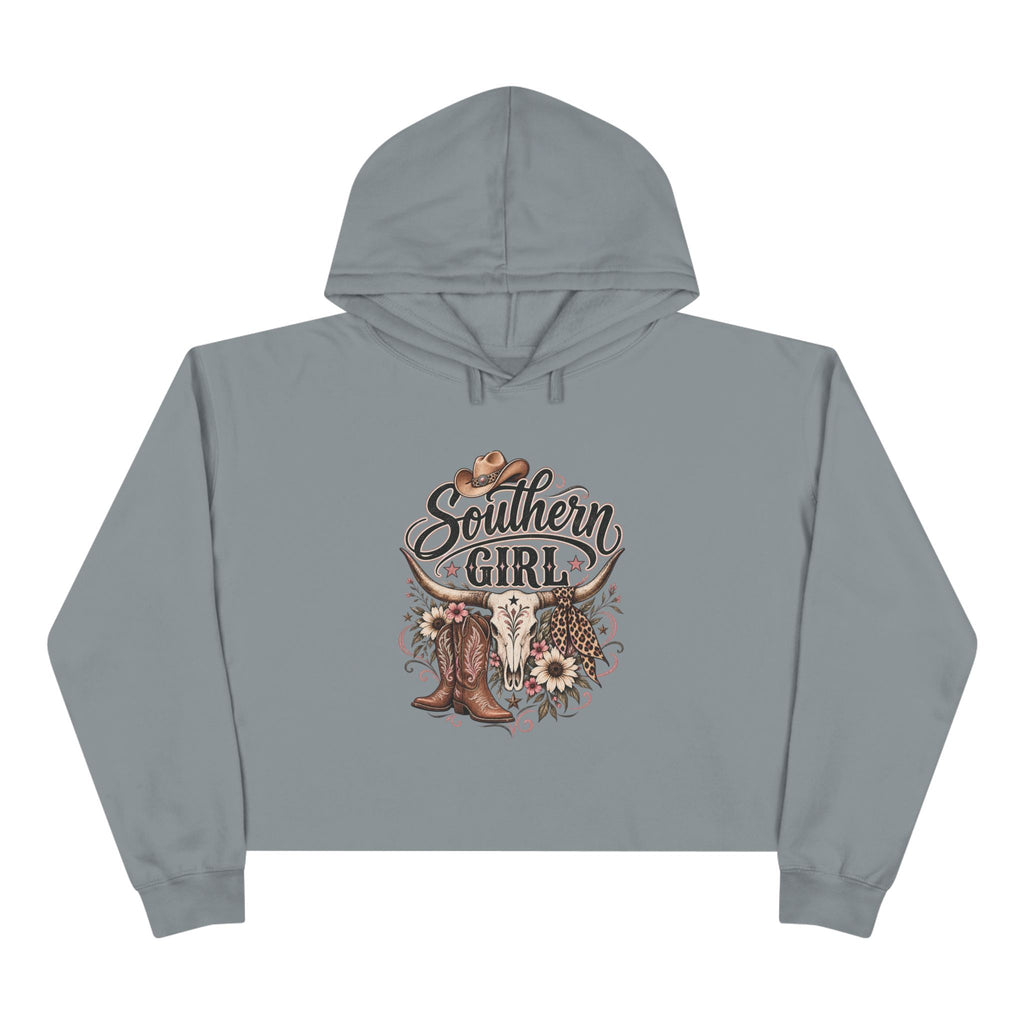 Southern Girl Crop Hoodie — Cowgirl Boots & Sunflower Western Crop Top