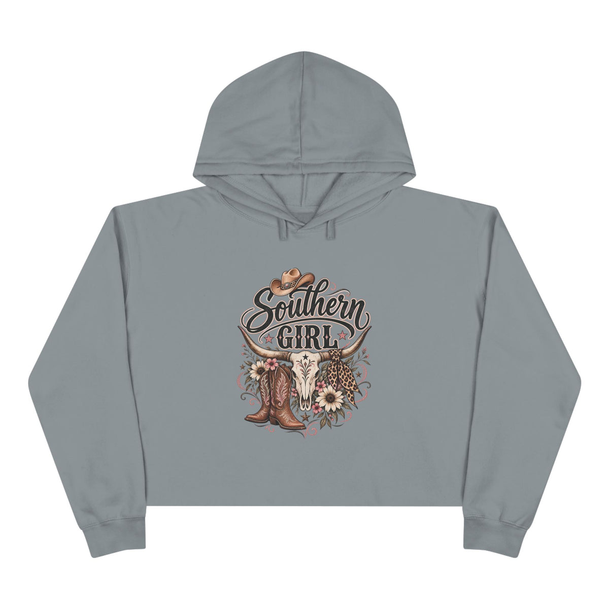 Southern Girl Crop Hoodie — Cowgirl Boots & Sunflower Western Crop Top