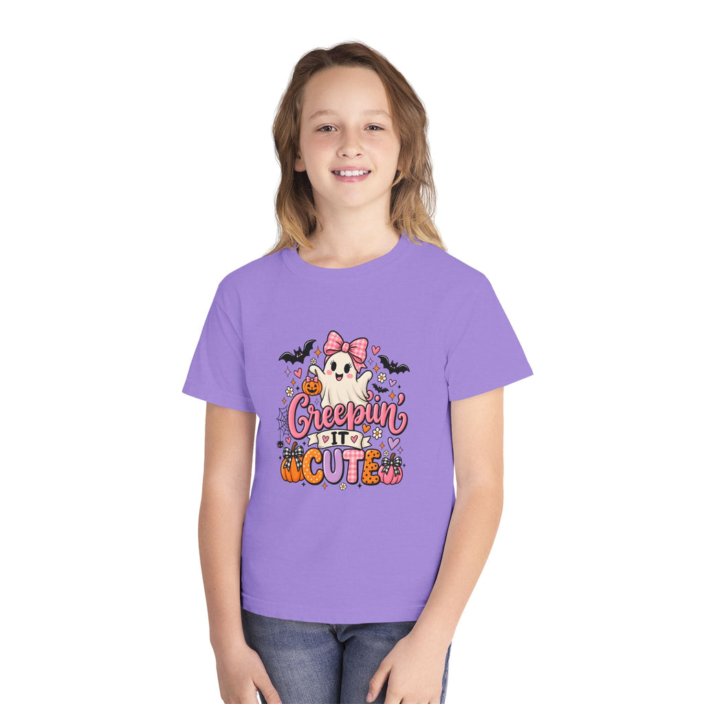 Youth Tee — "Creepin' It Cute" Halloween Ghost Graphic