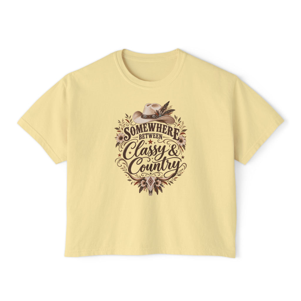 Somewhere Between Classy & Country Women's Boxy Tee
