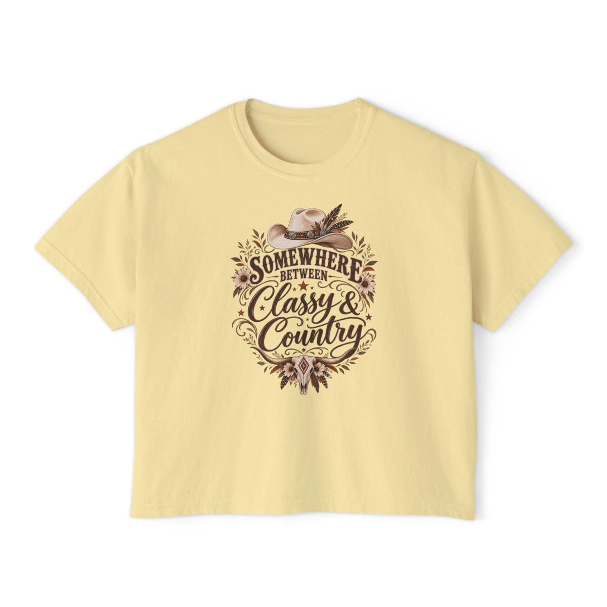 Somewhere Between Classy & Country Women's Boxy Tee