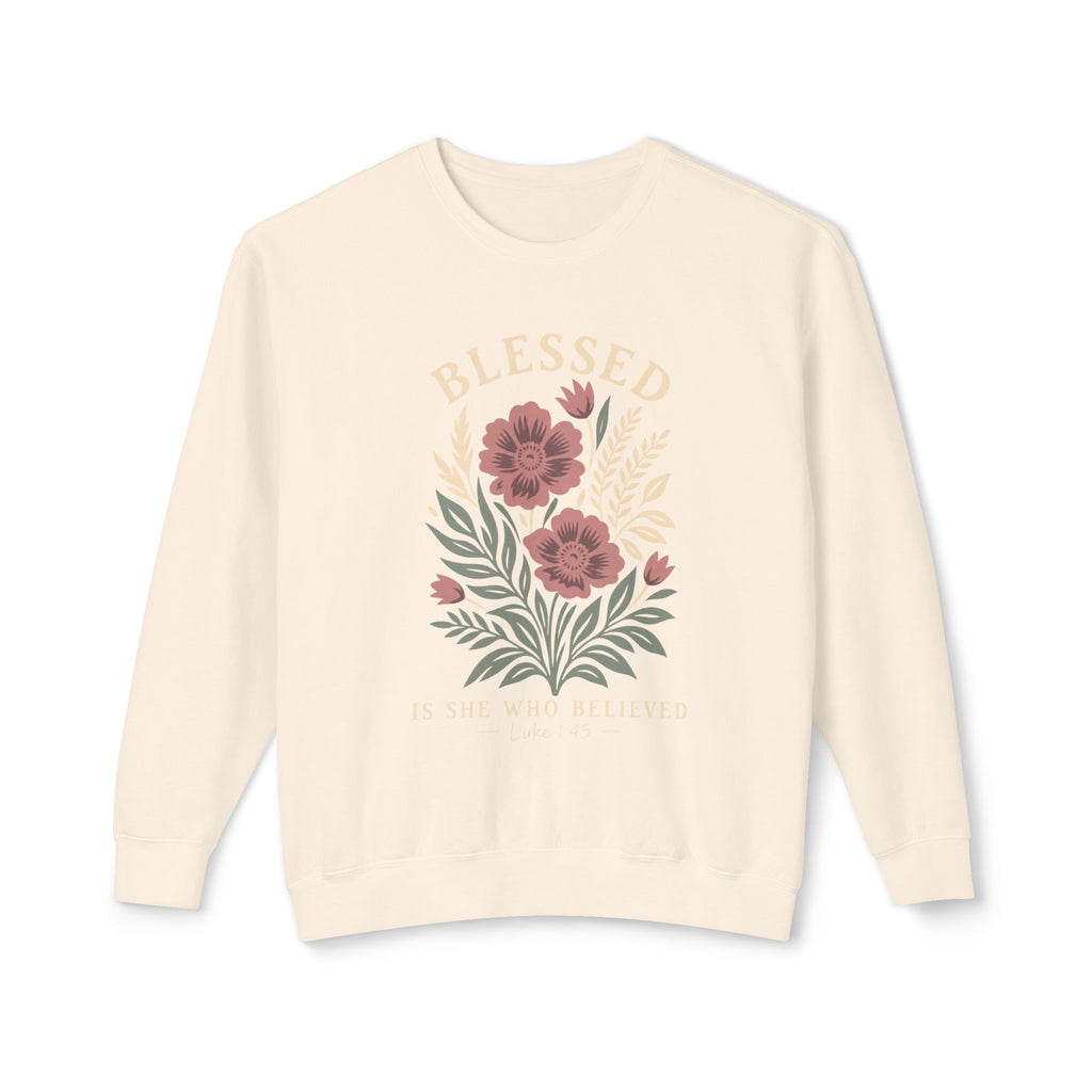 Blessed Floral Sweatshirt — Cozy Women's Crewneck with Vintage Flower Art