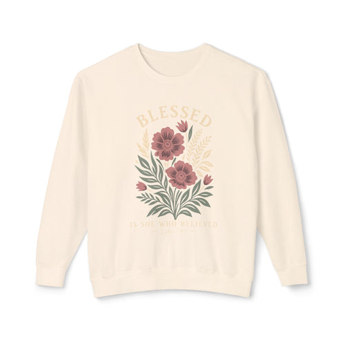 Blessed Floral Sweatshirt — Cozy Women's Crewneck with Vintage Flower Art