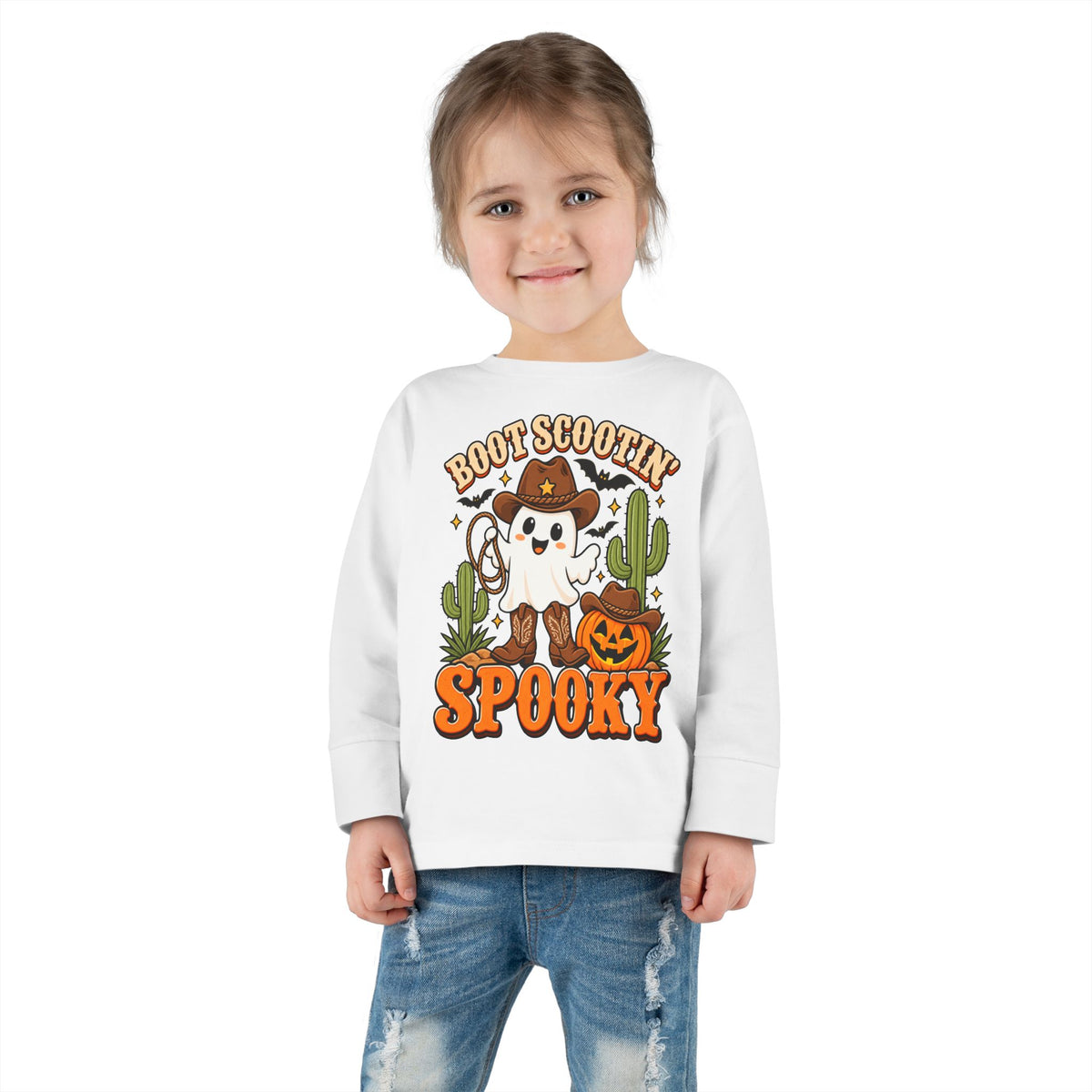 Boot Scootin Spooky Toddler Long Sleeve Tee