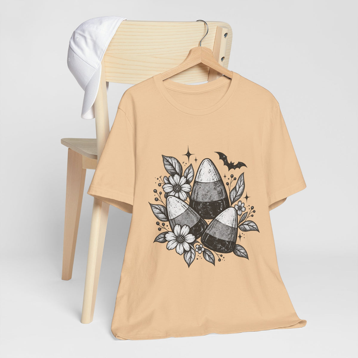 Candy Corn Floral Tee — Halloween Candy Corn Shirt