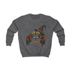 Kids Halloween Witch Heart Sweatshirt — Cute Pumpkin & Broom Graphic