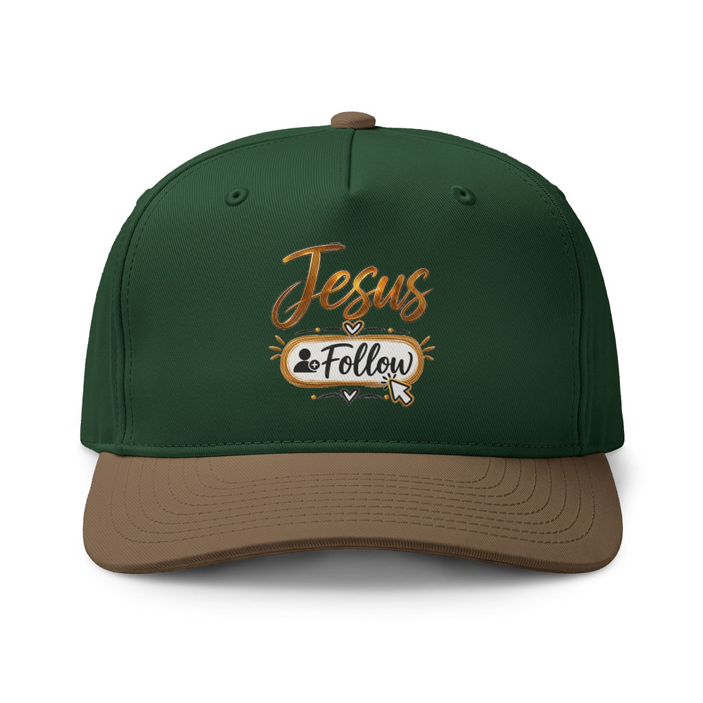 Jesus Follow Embroidered Two-Tone Cap