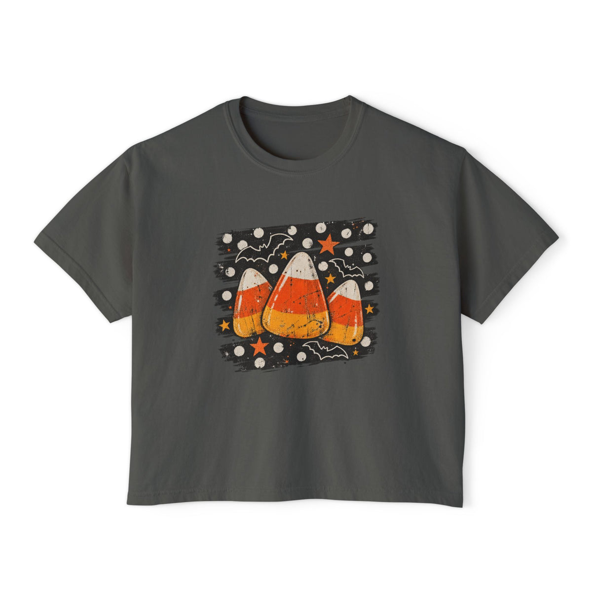 Vintage Candy Corn Halloween Graphic Women's Boxy Tee