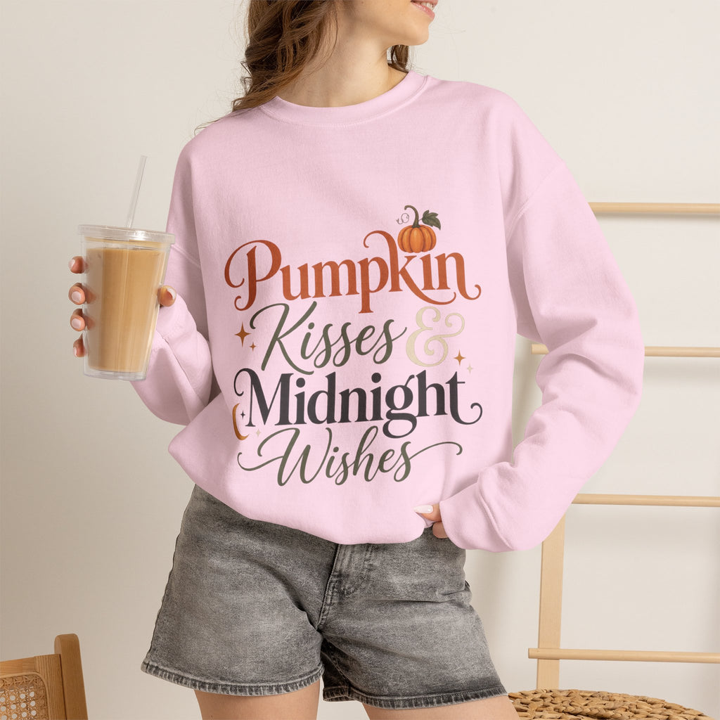 Sweatshirt — Pumpkin Kisses & Midnight Wishes Fall Crewneck