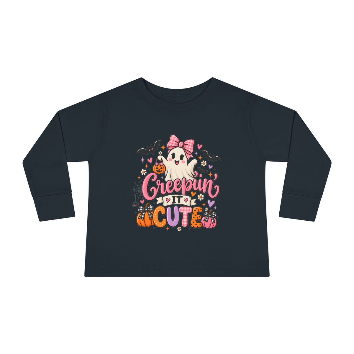 Toddler Long Sleeve Tee — 'Creepin' Cute' Halloween Ghost Shirt for Babies & Toddlers