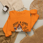 Halloween Wine Sweatshirt — “Just a Girl Who Loves Wine & Halloween” Crewneck