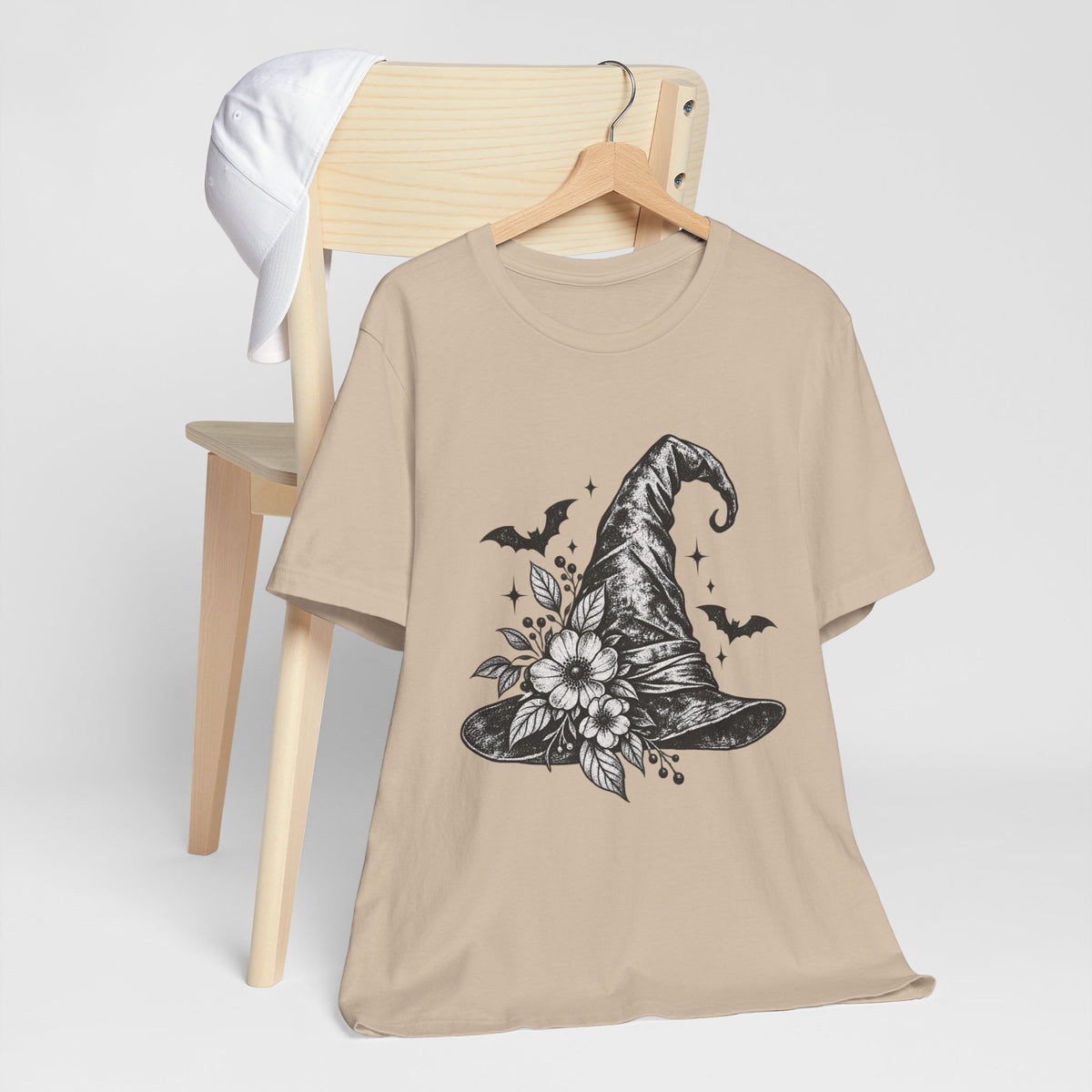 Witch Hat Floral Tee — Gothic Halloween Witchy T-Shirt