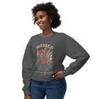 Blessed Floral Sweatshirt — Cozy Women's Crewneck with Vintage Flower Art