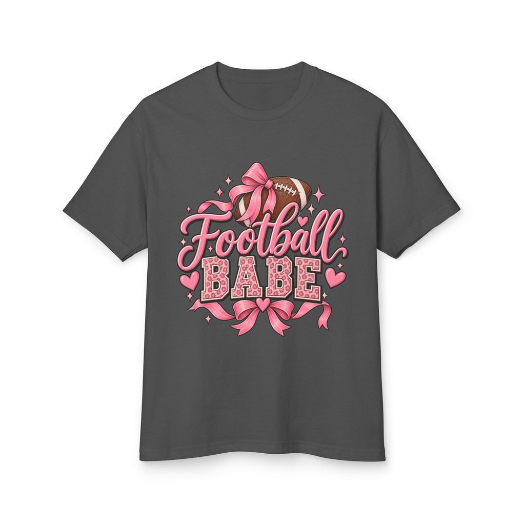 Football Babe T‑Shirt — Pink Cheerleader Football Design