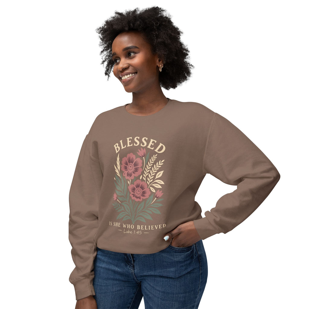 Blessed Floral Sweatshirt — Cozy Women's Crewneck with Vintage Flower Art