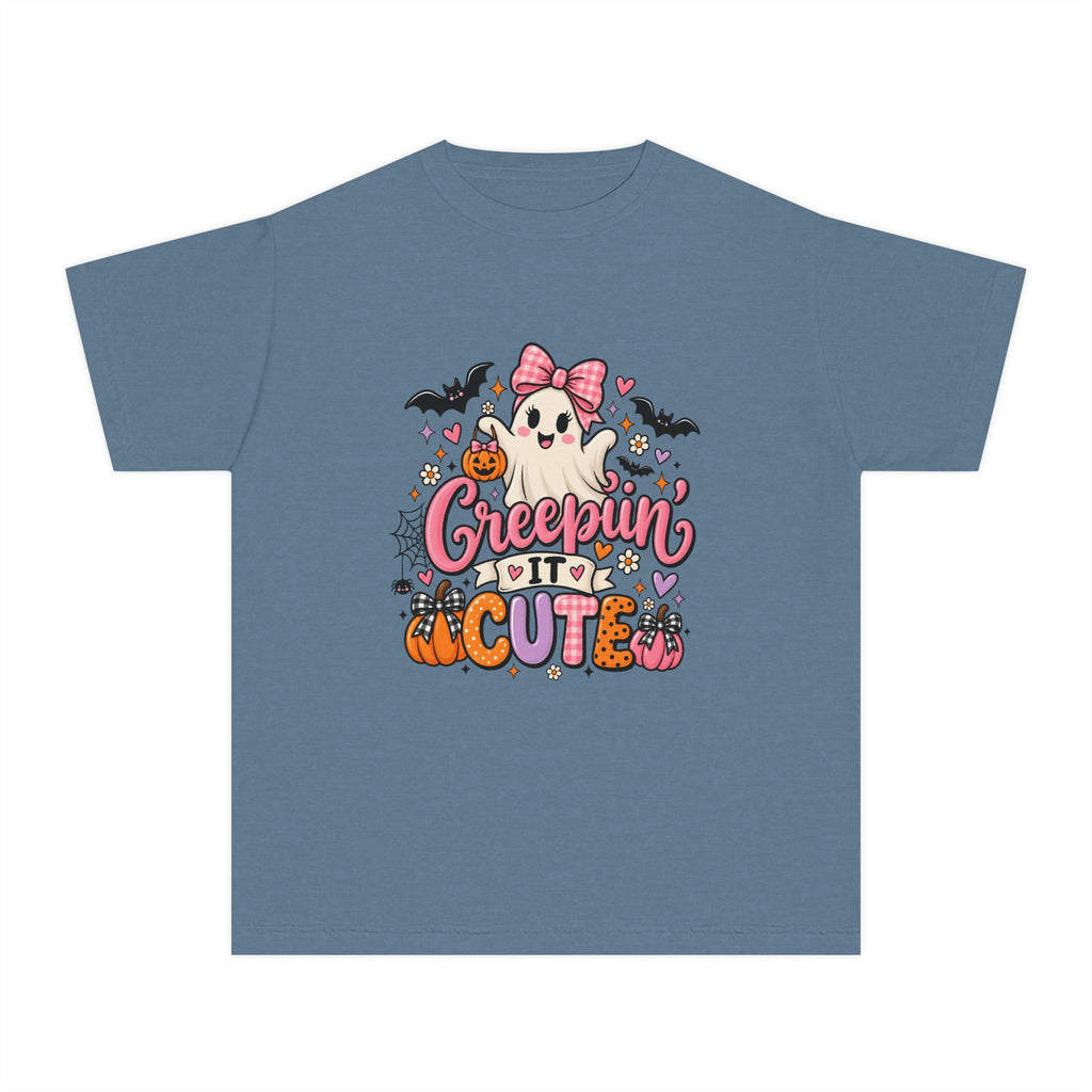 Youth Tee — "Creepin' It Cute" Halloween Ghost Graphic