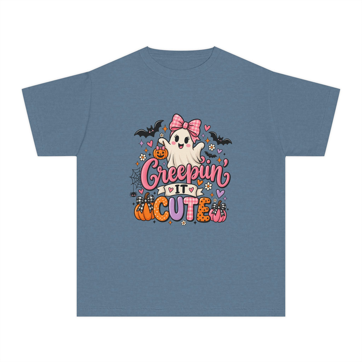 Youth Tee — "Creepin' It Cute" Halloween Ghost Graphic