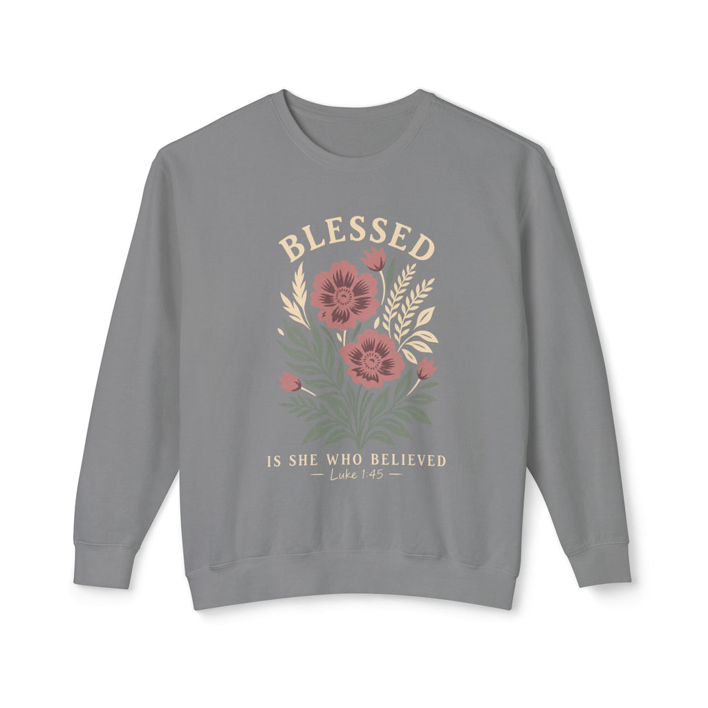 Blessed Floral Sweatshirt — Cozy Women's Crewneck with Vintage Flower Art