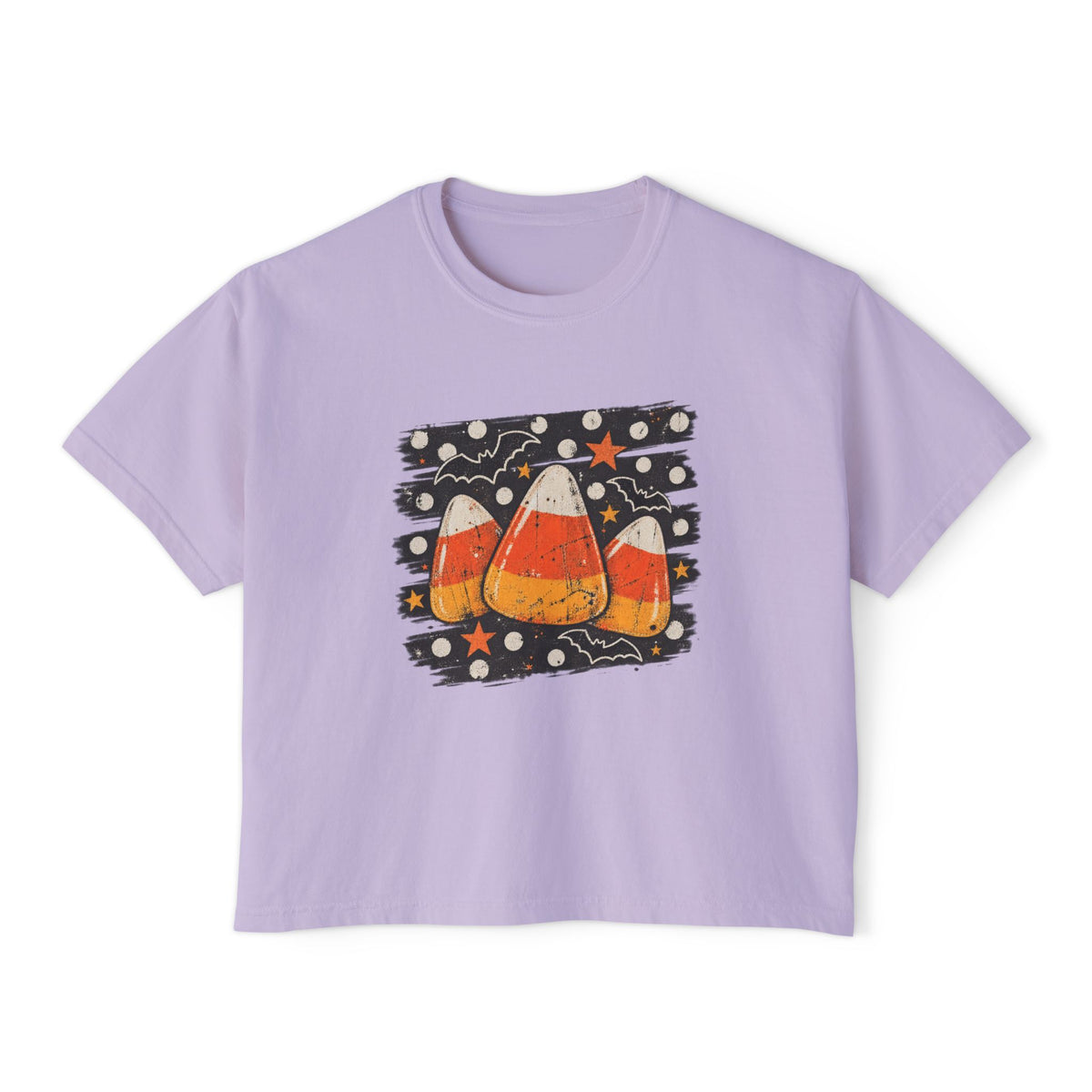 Vintage Candy Corn Halloween Graphic Women's Boxy Tee