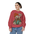 Boo-tiful Mess Sweatshirt – Teal Pumpkin with Leopard Bow & Daisies