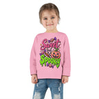 Sweet but Spooky Toddler Long Sleeve Tee — Halloween Pumpkin Candy Graphic