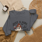 Halloween Wine Sweatshirt — “Just a Girl Who Loves Wine & Halloween” Crewneck