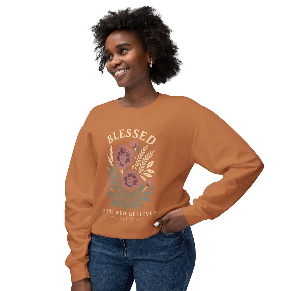 Blessed Floral Sweatshirt — Cozy Women's Crewneck with Vintage Flower Art