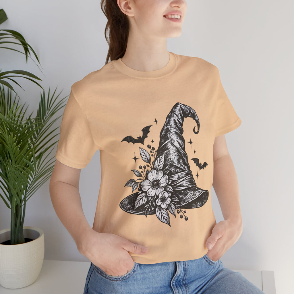 Witch Hat Floral Tee — Gothic Halloween Witchy T-Shirt