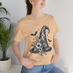 Witch Hat Floral Tee — Gothic Halloween Witchy T-Shirt