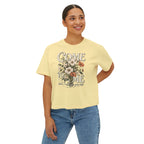 Come to Me Floral Boxy Tee — Vintage Floral Graphic Women's Shirt