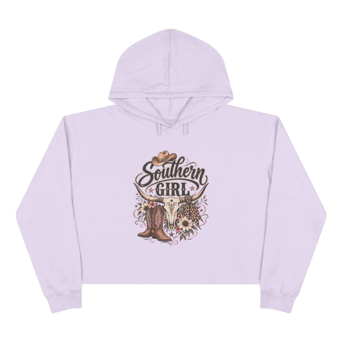 Southern Girl Crop Hoodie — Cowgirl Boots & Sunflower Western Crop Top