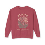 Blessed Floral Sweatshirt — Cozy Women's Crewneck with Vintage Flower Art