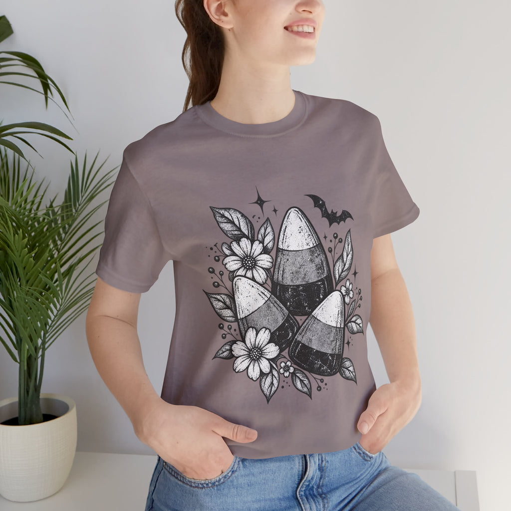 Candy Corn Floral Tee — Halloween Candy Corn Shirt