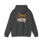Christian Hoodie - Gold Brush Cross & “Jesus I Follow” Inspirational Pullover