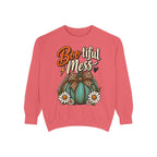 Boo-tiful Mess Sweatshirt – Teal Pumpkin with Leopard Bow & Daisies