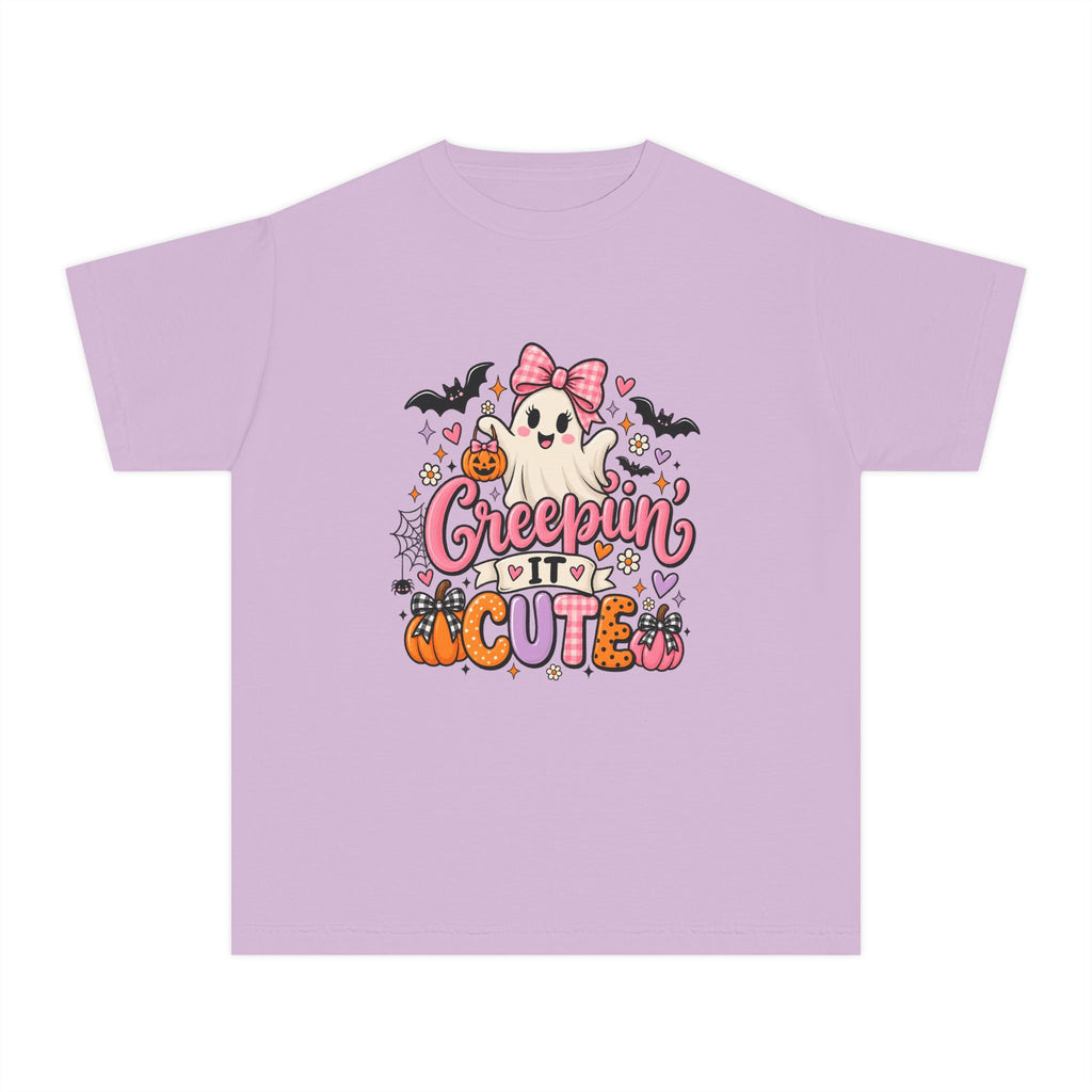 Youth Tee — "Creepin' It Cute" Halloween Ghost Graphic
