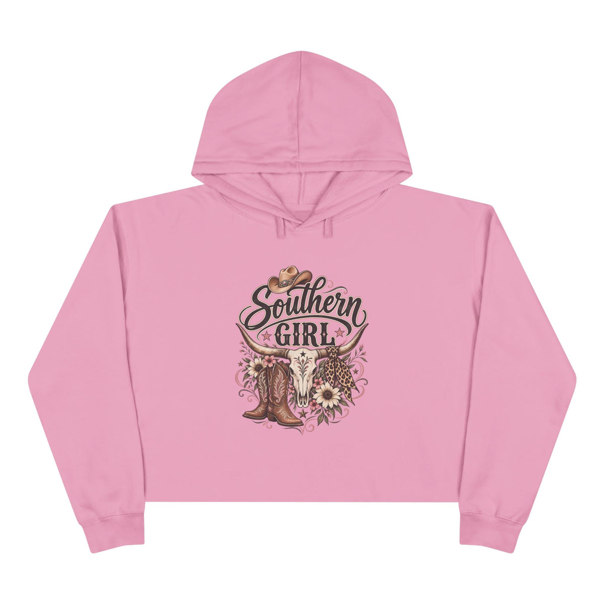 Southern Girl Crop Hoodie — Cowgirl Boots & Sunflower Western Crop Top