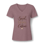 Saved by Grace & Caffeine V-Neck Tee