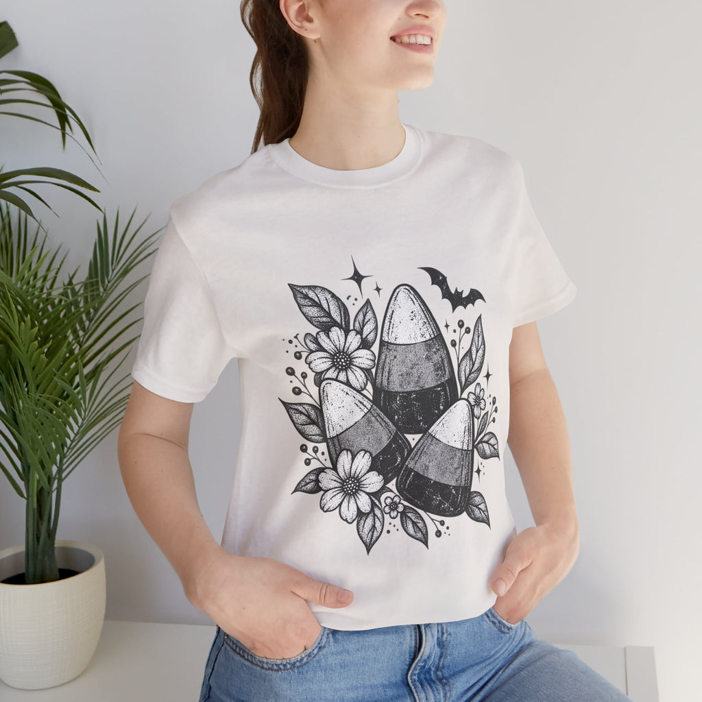 Candy Corn Floral Tee — Halloween Candy Corn Shirt