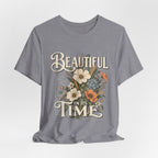 Beautiful In Its Time Floral Tee – Inspirational Vintage Flower Graphic T-Shirt